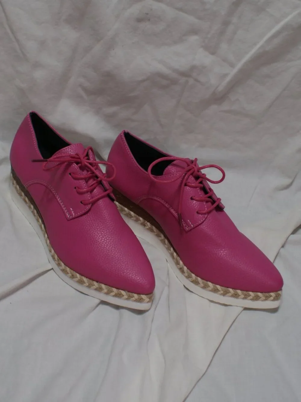 Fuchsia Wedge Oxford / Derby Shoe - Size 8 - BRAND NEW